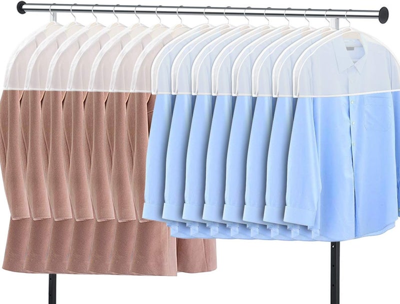 Zilink Shoulder Covers for Clothes (Set of 15) Breathable Garment Dust Covers Protectors with 2" Gusset for Suit, Coats, Jackets, Dress Closet Storage - Image 1